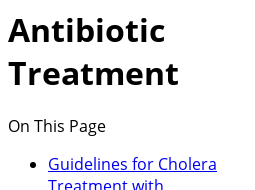 cholera treatment antibiotics